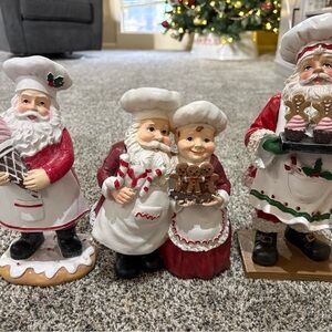 Festive Santa and Mrs. Claus Holiday Figurines Set